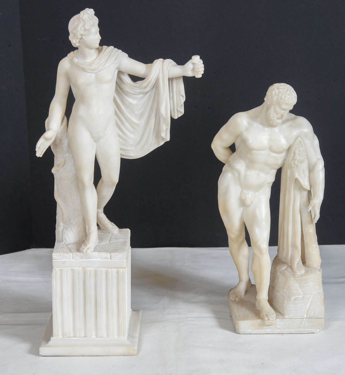 Two Carved Marble 19th Century Italian Classical Statues