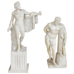Two Carved Marble 19th Century Italian Classical Statues