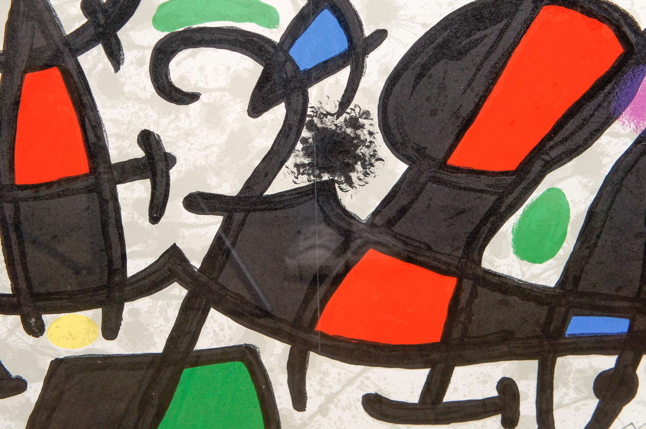 French Collection of Four Pencil, Signed Miro Lithographs