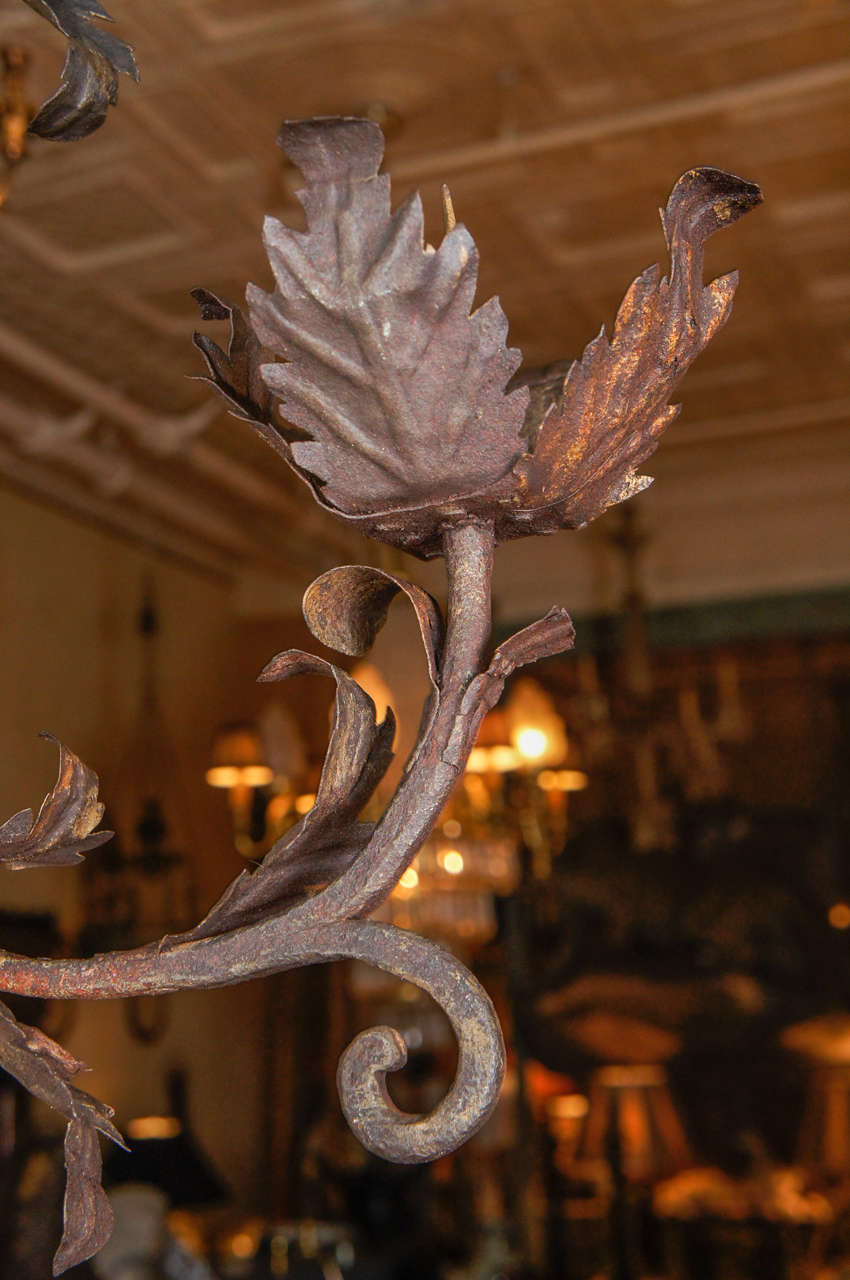Pair of 18th Century Wrought Iron Picket Sconces In Excellent Condition In Hudson, NY