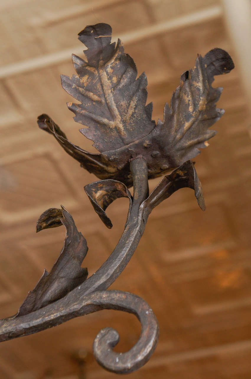 Pair of 18th Century Wrought Iron Picket Sconces 3