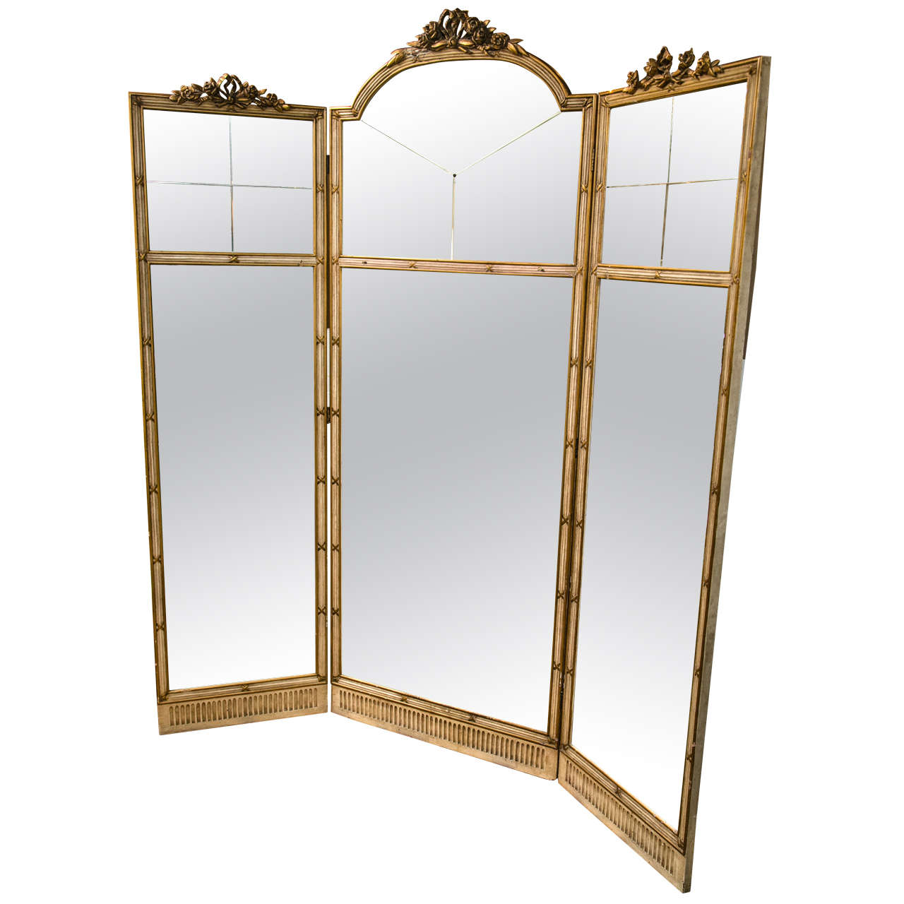Three-Panel Hollywood Regency Room Divider or Screen in the Manner of Jansen