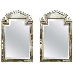 Pair of Piedmont Hollywood Regency Style Venetian Mirrors