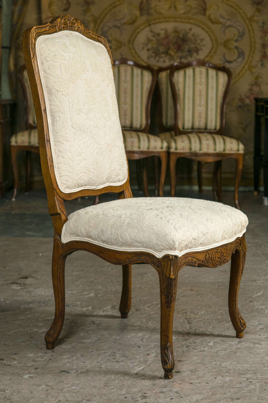 Set of 12 Louis XV Style High Back Dining Chairs 2
