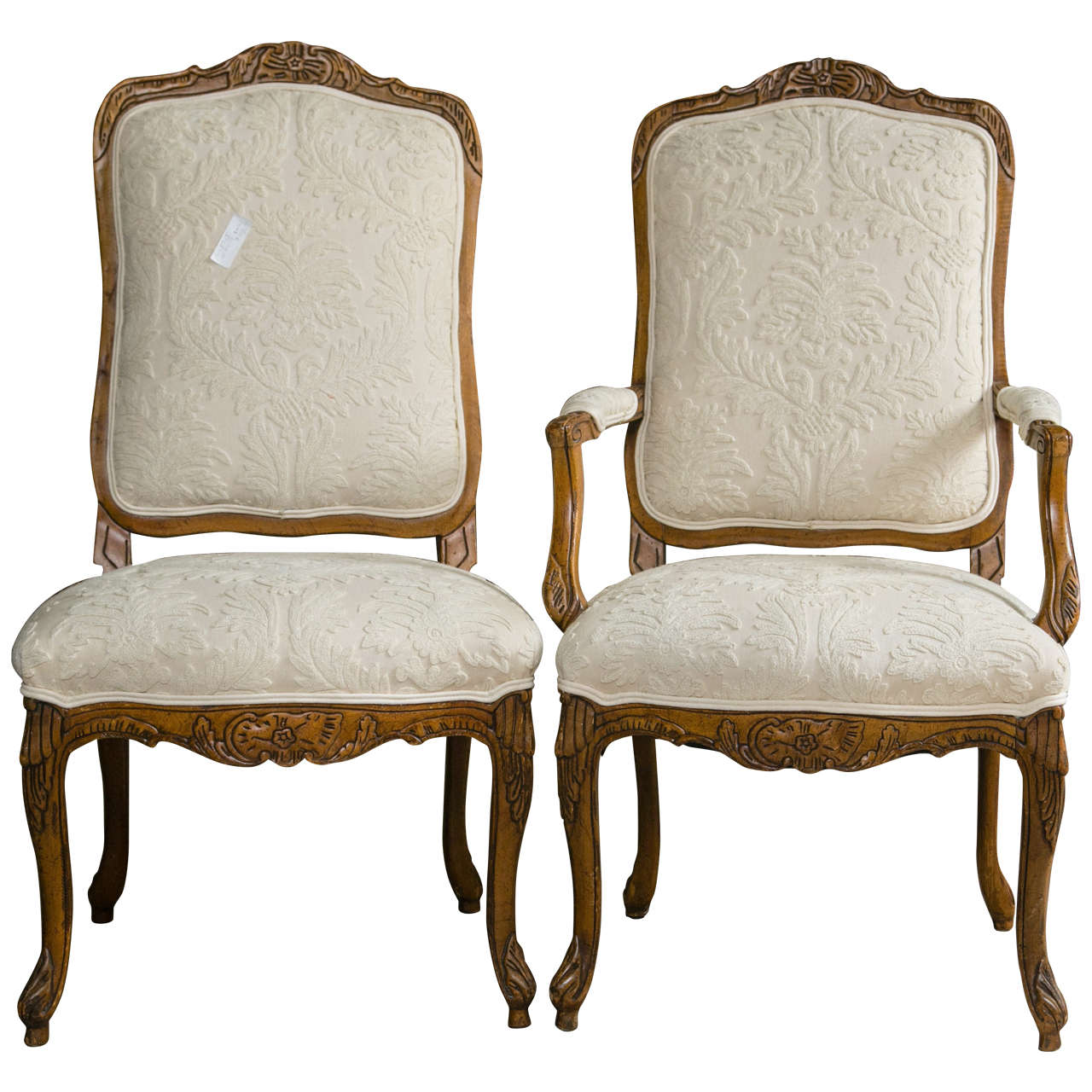 Set of 12 Louis XV Style High Back Dining Chairs