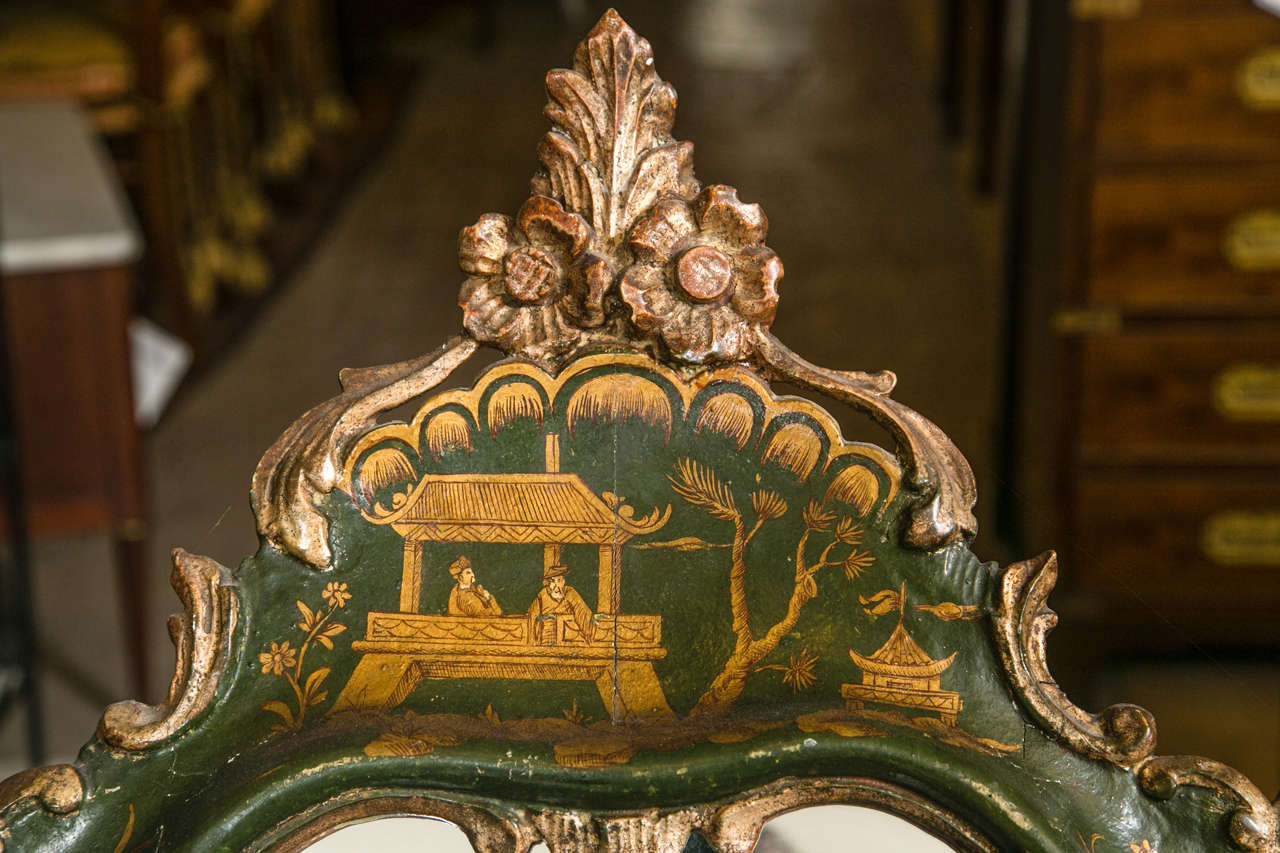 French 19th Century Chinoiserie Decorated Wall Mirror
