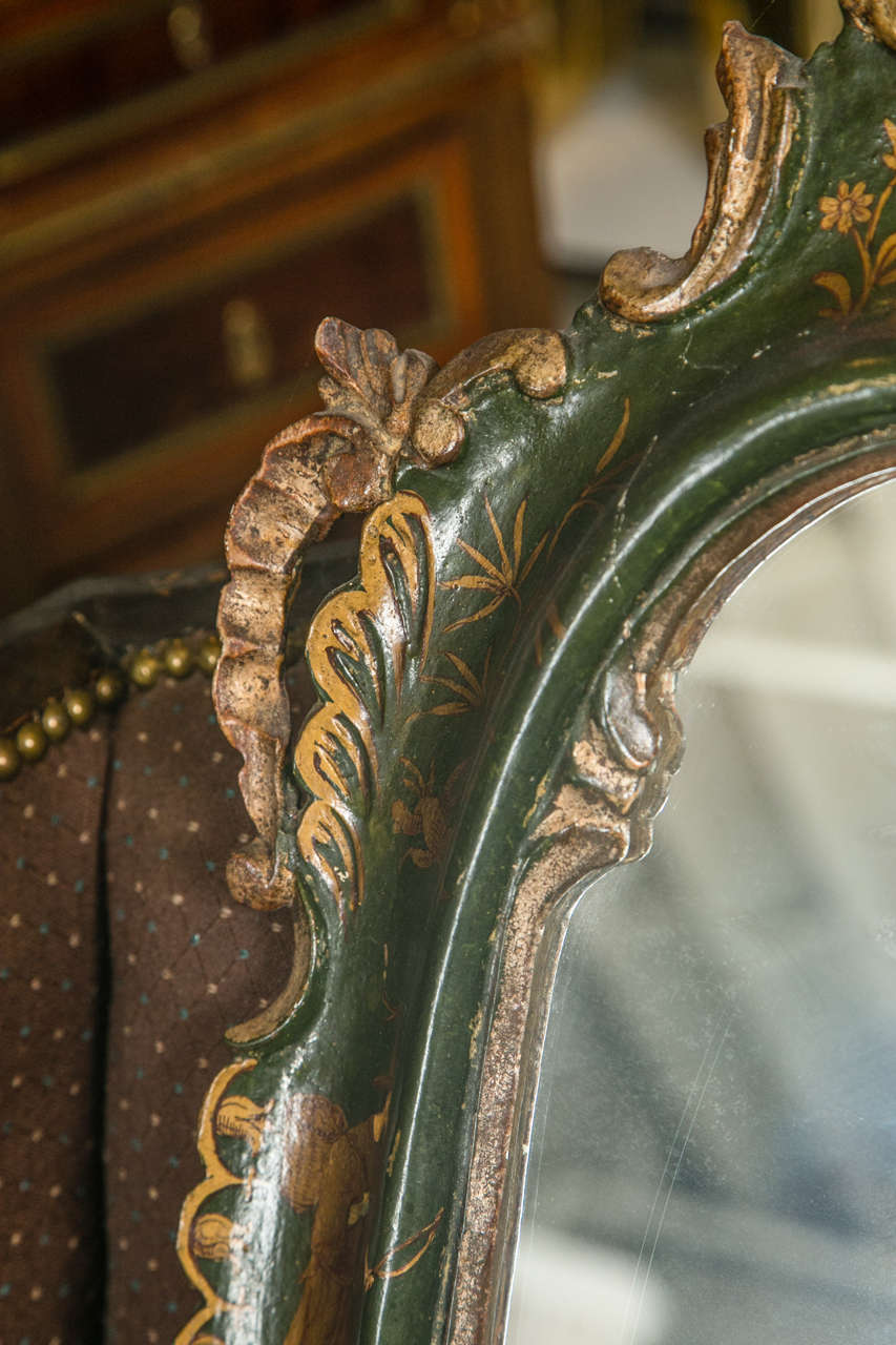 19th Century Chinoiserie Decorated Wall Mirror 1