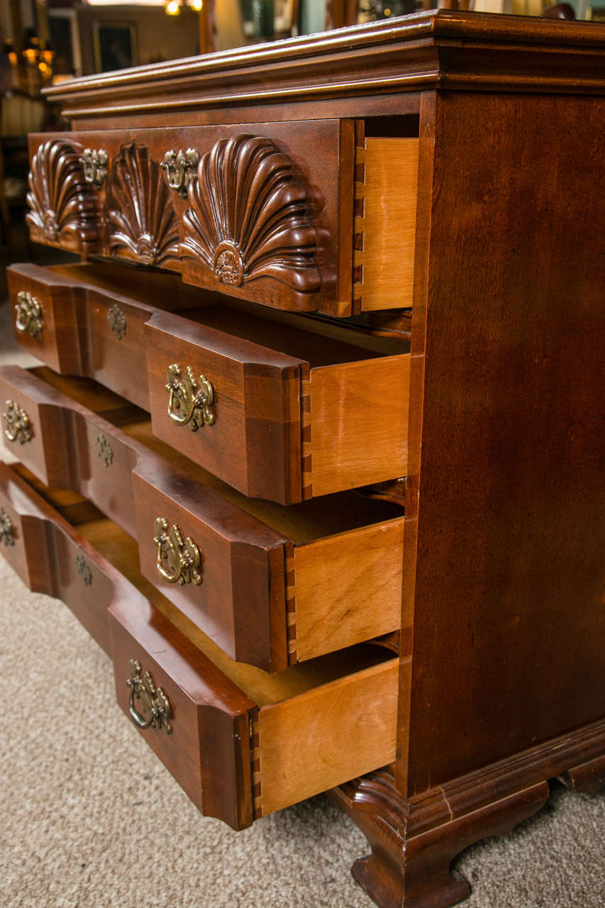 Pair of Shell Chippendale Style Block Front Chests 1