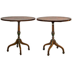 Pair of Paint Decorated Adams Style Oval Stands