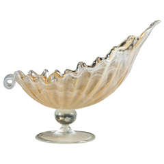 Murano Glass Shell Form Center Bowl