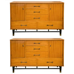 Vintage Pair of Mid-Century Modern Chests Milo Baughman for Drexel