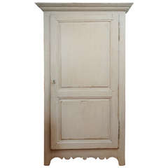 French One-Door Painted Cupboard