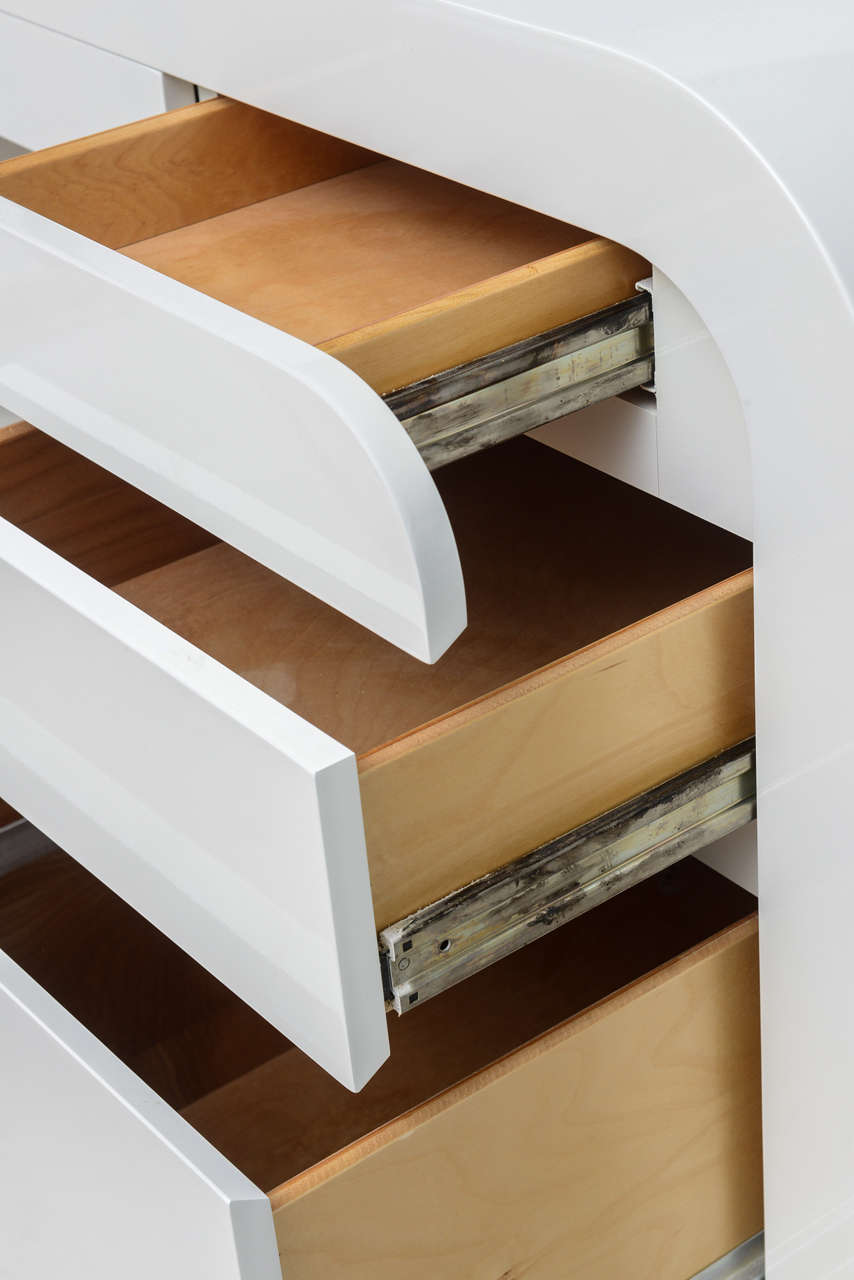American Mid-Century Modern White Lacquer Desk