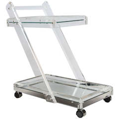 Vintage Lucite Two-Tier Bar Cart