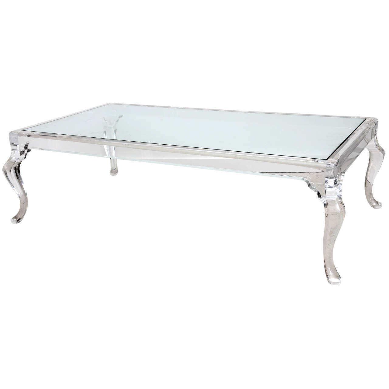 Lucite Coffee Table With Cabriole Legs At 1stdibs Lucite Coffee Table with Cabriole Legs 1 - Lucite Coffee Table With Cabriole Legs At 1stdibs