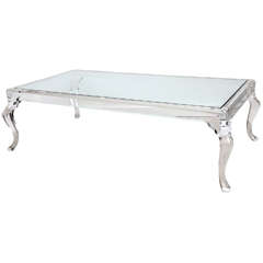 Lucite Coffee Table with Cabriole Legs