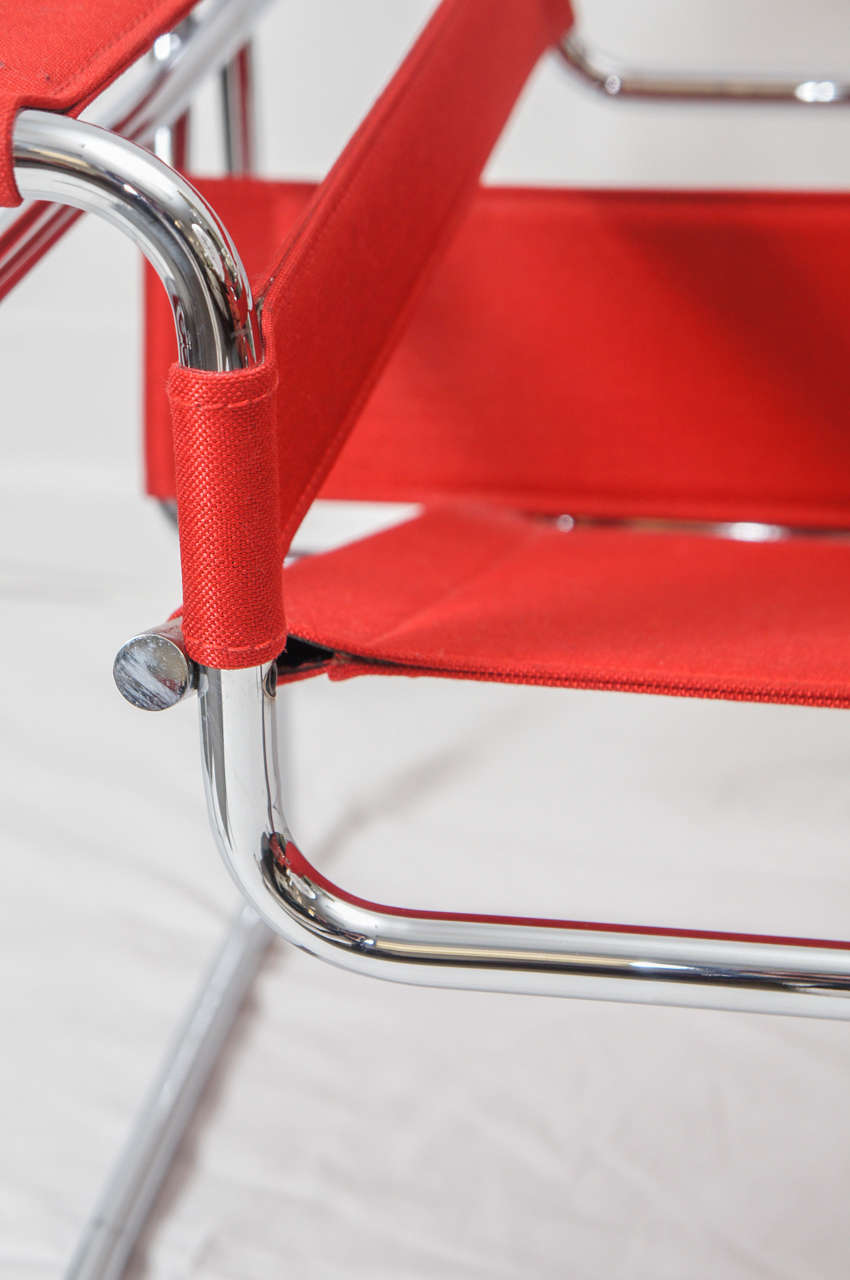 Pair of  Knoll Studio RED Wassily Chairs, Model B3 In Excellent Condition For Sale In Canaan, CT