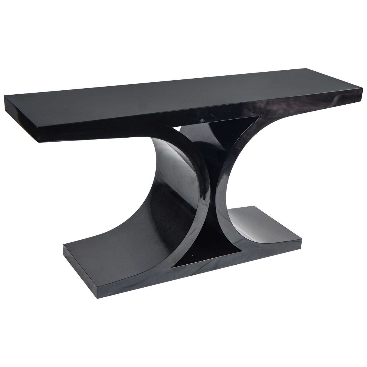 I-Beam lacquer console table after Karl Springer