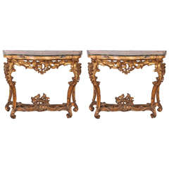 Pair of Roman Consoles, 18th Century