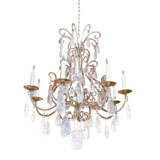 8 Arm French Rock Crystal Chandelier