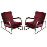 Pair of Chrome Lounge Chairs