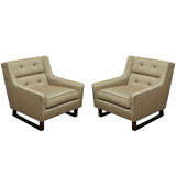 Vintage Pair of Tufted Club Chairs