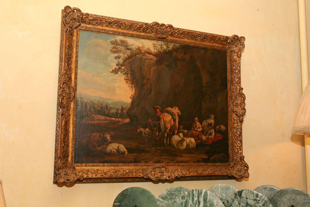 Canvas A late 18th Century Italian Painting For Sale