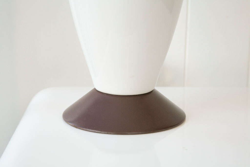 Pair of Mid Century White Ceramic Lamps