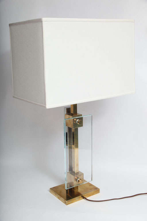 Crystal A Pair of American Modernist Table Lamps attributed to Hugo Gnam