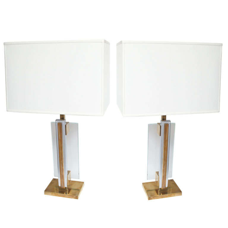 A Pair of American Modernist Table Lamps attributed to Hugo Gnam