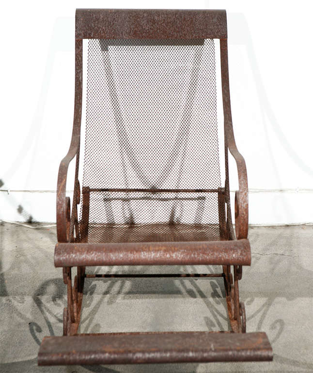 19th Century Outdoor Hand Forged Wrought Iron Rocking Chairs