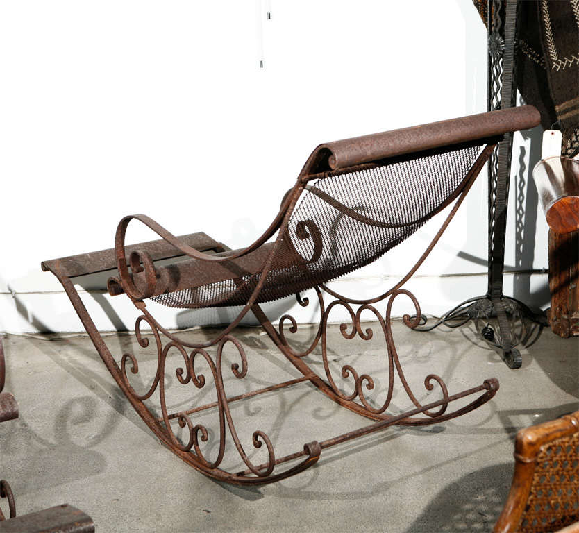 Outdoor Hand Forged Wrought Iron Rocking Chairs 2