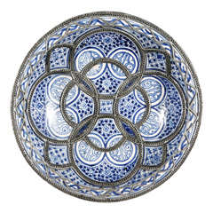 Ancienne assiette en céramique marocaine de Fès.
