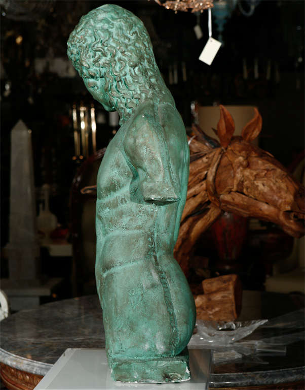 Green Patina Plaster Male Nude 1