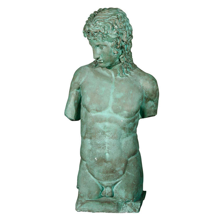 Green Patina Plaster Male Nude