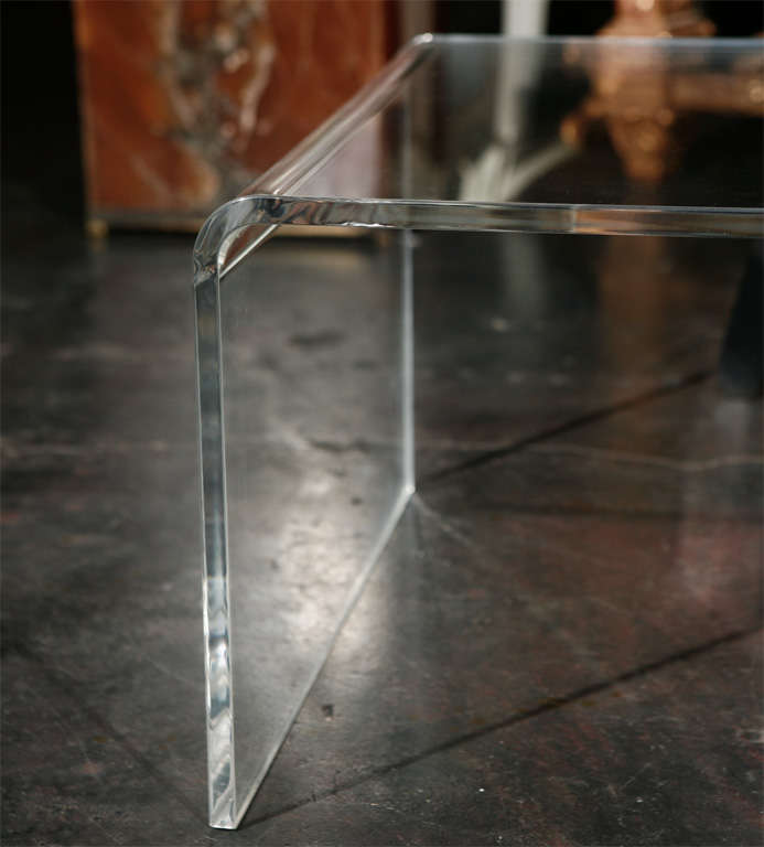 American Waterfall Lucite Coffee Table