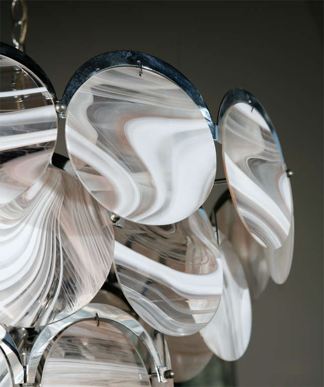 Italian Modernist Agate Glass Chandelier 2