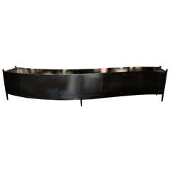 Long and Impressive Modernist Serpentine Credenza / Console