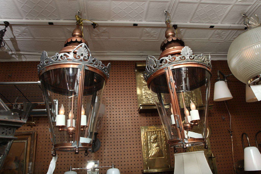 Pair of Conically Shaped Lanterns 5
