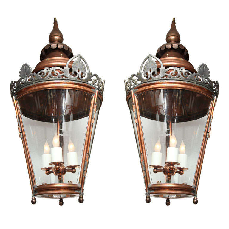 Pair of Conically Shaped Lanterns