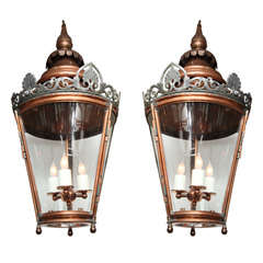 Pair of Conically Shaped Lanterns