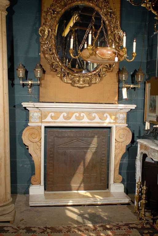 19th.century Italian marble mantelpiece