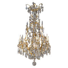 19th Century Rare French Crystal Chandelier