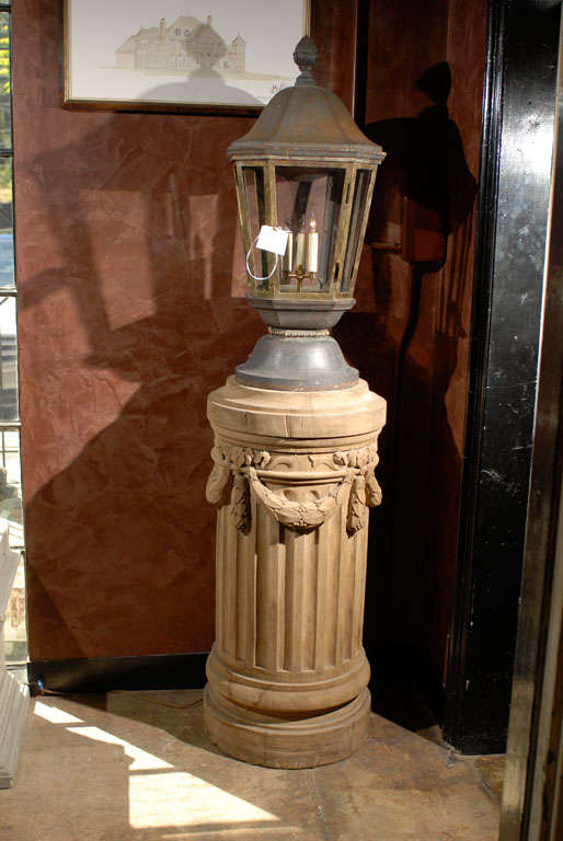 Pair of French 19th. century carved oak pedestals