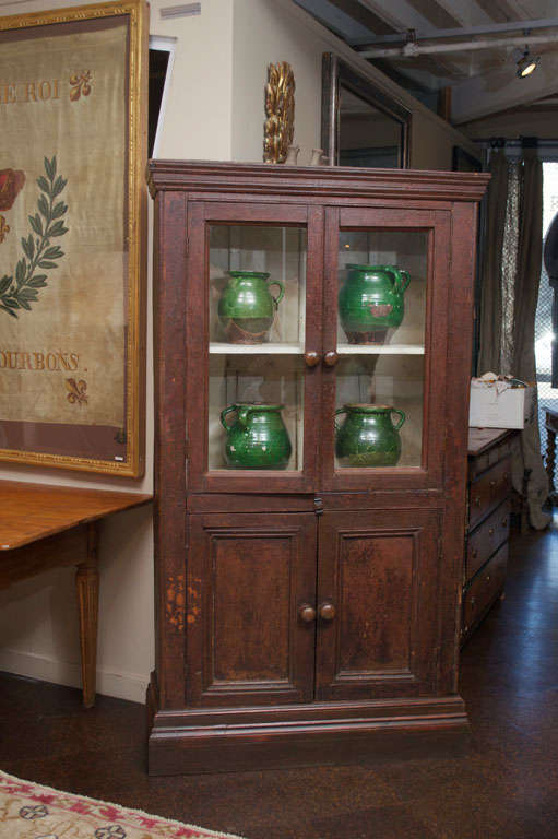 Tall narrow painted cabinet, English circa 1850