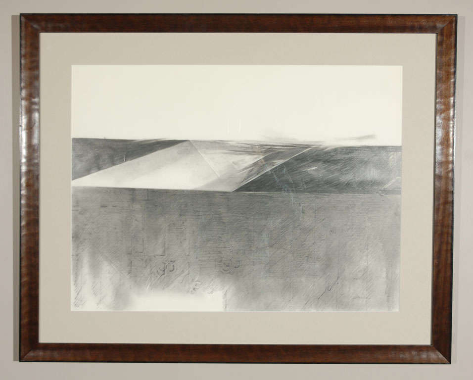 Four framed graphite pencil abstract linear drawings by celebrated artist Michael Zansky. Titled, 