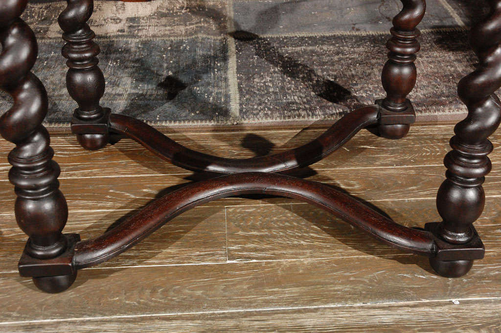 Late 19th Century English Barley Twist End or Side Table  In Good Condition In Los Angeles, CA