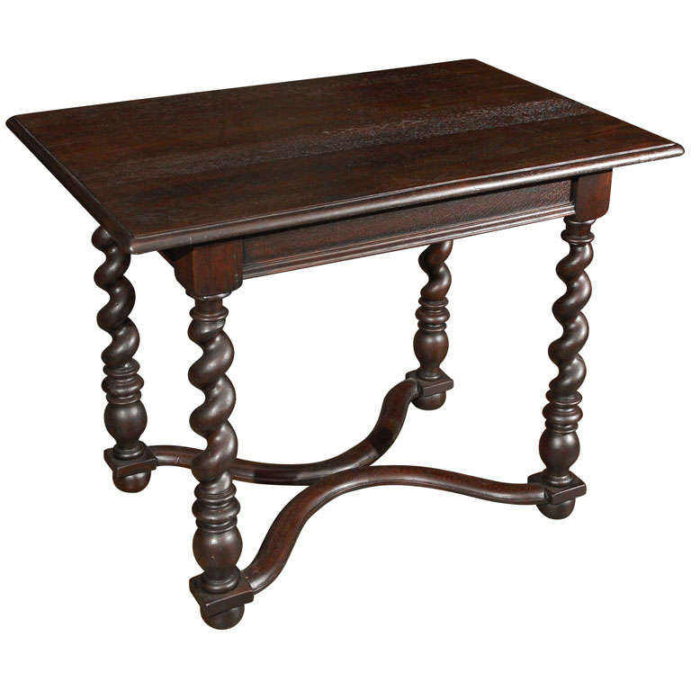 Late 19th Century English Barley Twist End or Side Table 