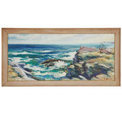 Seascape Oil Painting, Circa 1960