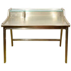 Indian Writing Desk Pressed Metal on Wood